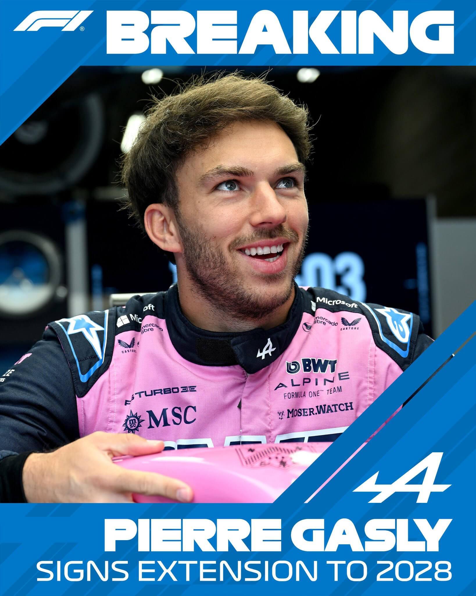 kaiyun-官方：Alpine F1车队与加斯利续约至2028年